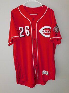 Raisel Iglesias signed game worn 2017 Cincinnati Reds authentic baseball jersey